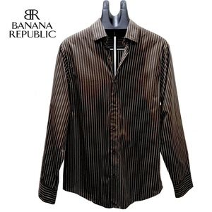 BANANA REPUBLIC Men's Brown White Yellow Pinstripe